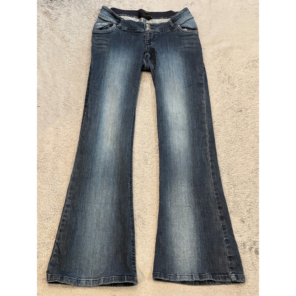 Onyx Maternity Destination Maternity Flare Jeans Dark Wash Blue Size M 33 Inseam